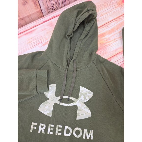 Under Armour Freedom Hoodie 3XL Loose Fit Green Camouflage Logo - Picture 4 of 8